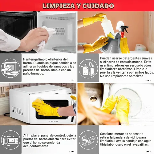 Vista 7 de Galanz GLCMKZ11WER10 - Horno microondas retro para encimera con cocción y recalentamiento automático, descongelación, funciones de inicio rápido