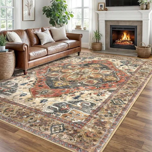 Vista 69 de SIILOOM Alfombra lavable de 2 x 3 pies, alfombra suave color taupe ceniza para entrada, tapete antideslizante para puerta de interior, tapete