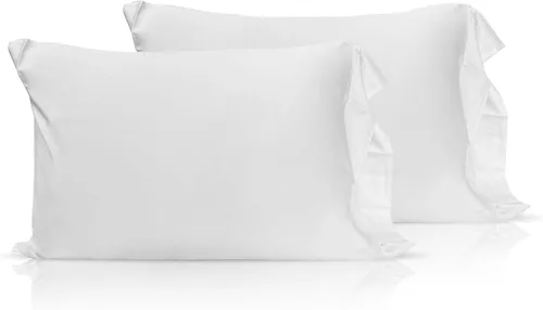 Vista 6 de Rayón con infusión de iones de cobre derivado de fundas de almohada de enfriamiento de bambú, beige, estándar (20 x 30), juego de 2, suaves