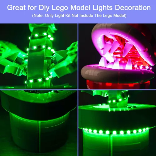 Vista 3 de Kit de luz LED mejorado para Lego Piranha Plant Building Set, compatible con LEGO 71426, divertida idea de regalo para adultos (modelo no incluido)