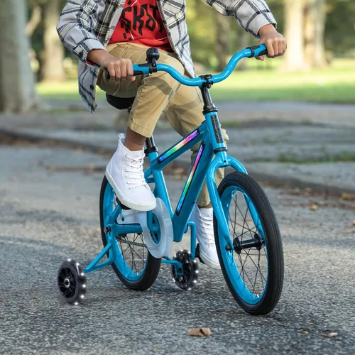 Vista 4 de Jetson Light Rider M - Bicicleta unisex con ruedas de 16 pulgadas para niños, incluye marco iluminado y ruedas de entrenamiento, 3 modos de luz