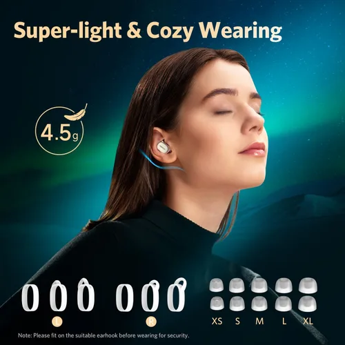 Vista 10 de EarFun Free Pro 3 Auriculares inalámbricos con cancelación de ruido, sonido de alta resolución, Snapdragon Sound con Qualcomm aptX™ Adaptive, 6
