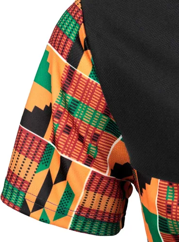 Vista 5 de Conjunto de camiseta y pantalones cortos para hombre con estampado africano de LucMatton