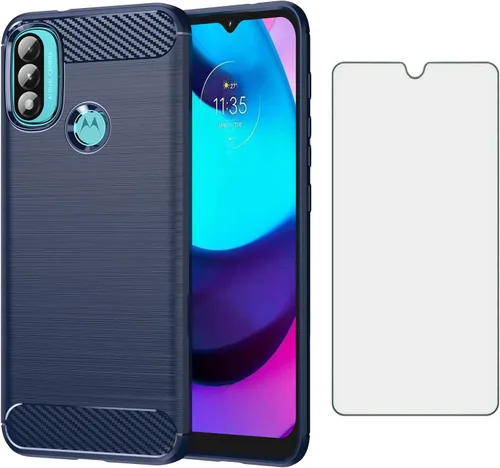Vista 10 de Asuwish Funda de teléfono para Moto E20/E30/E40 con protector de pantalla de vidrio templado y accesorios para celda, goma de silicona TPU suave