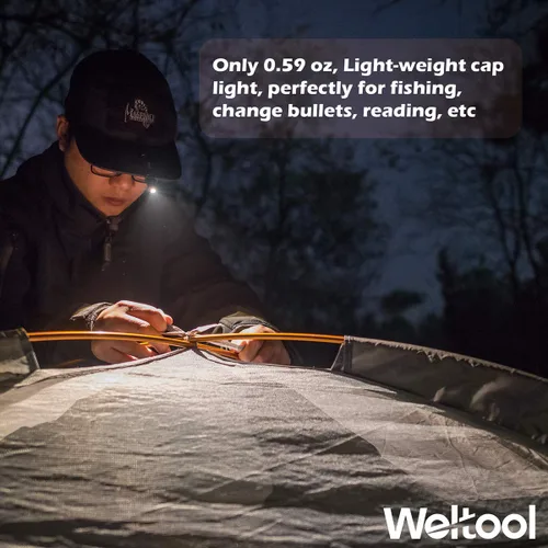 Vista 3 de Weltool M6-Mini Linterna LED de Gorra Ultracompacta, Luz de Bolsillo EDC Blanco Cálido 3000K con Clip Sin Deslumbramiento Haz Uniforme - Alta