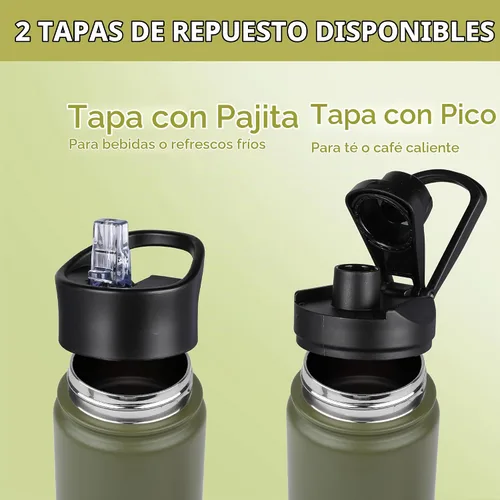 Vista 5 de HASLE OUTFITTERS Botella de agua aislada de 16 onzas para niños, botella de agua de acero inoxidable de doble pared al vacío, a prueba de fugas
