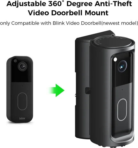 Vista 2 de Soporte para timbre Blink ajustable en ángulo de 360° compatible con timbre de video Blink (modelo 2025), soporte de cámara sin taladrar