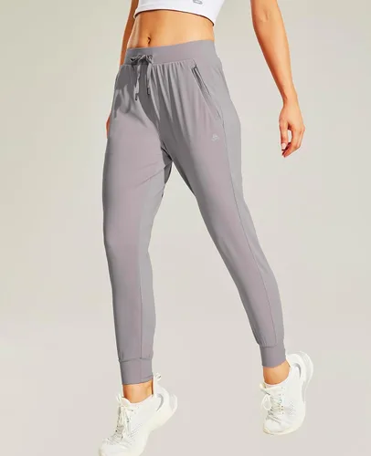 Vista 4 de Haimont Pantalones deportivos para mujer con bolsillos con cremallera, ligeros, para entrenamiento, correr, pantalones casuales para descansar