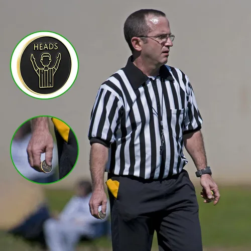 Vista 6 de Jexine Arbitro Flip Coin Fútbol Árbitro Portátil Antióxido Aleación Dura Juez Toss Monedas con Estuche para Fútbol Fútbol Voleibol Lacrosse