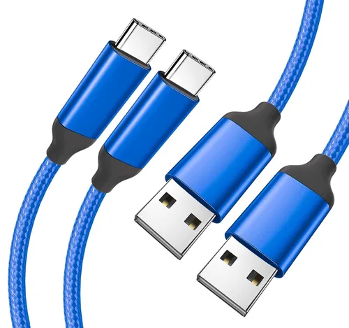 Vista 9 de Awnuwuy [2 unidades de 10 pies] Cable de carga USB tipo C rosa, cable largo para Android auto, USB A a USB C, cable de carga rápida para Samsung