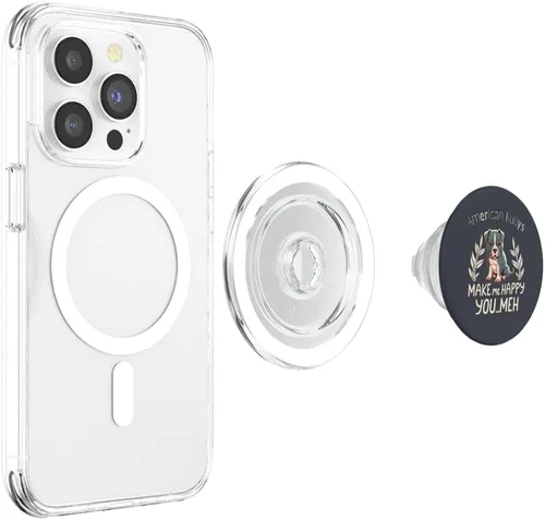 Vista 4 de American Bullys Make Me Happy You Meh Bull Dog Pet Lover PopSockets MagSafe PopGrip para iPhone