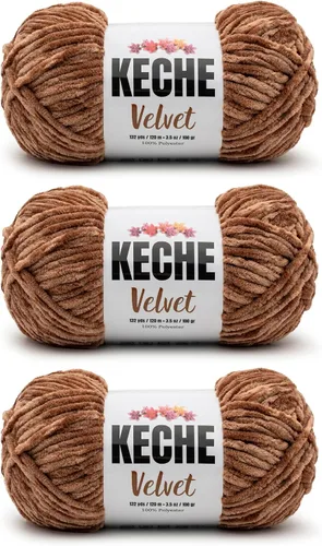 Vista 52 de Keche Hilo para ganchillo, hilo de terciopelo, chenilla suave, manta de bebé voluminosa amigurumi Yarn 3.53 oz (132 yardas) - Arona