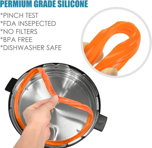 Vista 4 de STYDDI Paquete de 4 anillos de sellado de silicona de 6 cuartos para olla instantánea, junta de sello de repuesto para olla instantánea modelo de 6