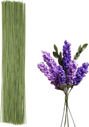 Vista 8 de BEADNOVA Tallos de flores falsas, 50 piezas de calibre 22, tallos de alambre floral para manualidades, arreglos de floristería, ramo de bricolaje