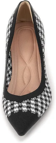 Vista 5 de LYTIYO Zapatos de tacón bajo con punta puntiaguda para mujer