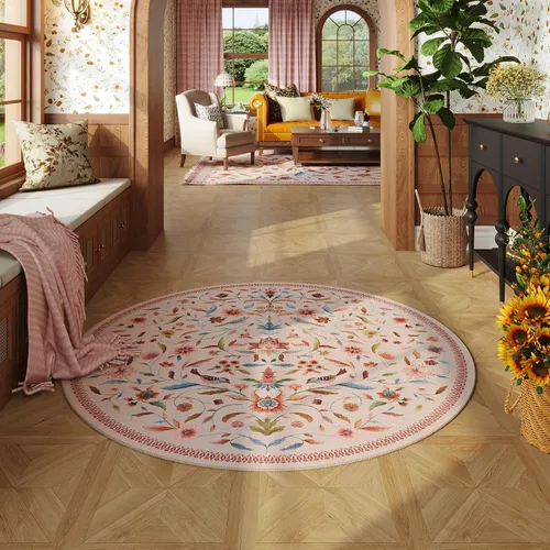 Vista 11 de Alfombra de entrada vintage con medallón floral de 2 x 3 pulgadas, lavable a máquina, alfombra de entrada de pelo bajo, suave, pequeña, alfombra