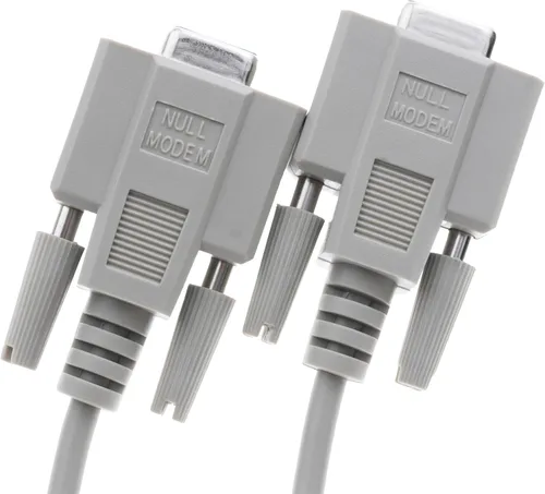 Vista 4 de CableWholesale Cable de módem nulo, cable serie DB9 hembra a DB9 hembra, clasificación UL, 8 conductores, beige, 6 pies, cable de módem nulo serie