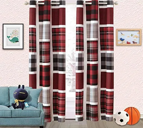 Vista 3 de Linen Plus Juego de cortinas de 2 paneles con ojales para adolescentes, niños y niñas (dinosaurio azul)