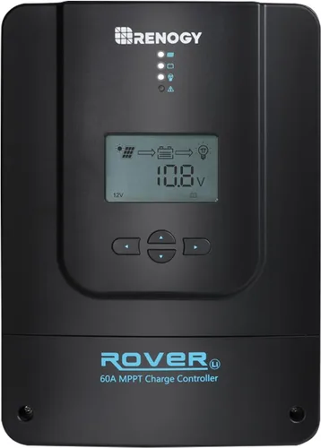 Vista 10 de Renogy Controlador de carga Rover 20A MPPT 12V/24V Pantalla LCD de detección automática 99.9% de eficiencia para baterías de gel/inundadas/litio