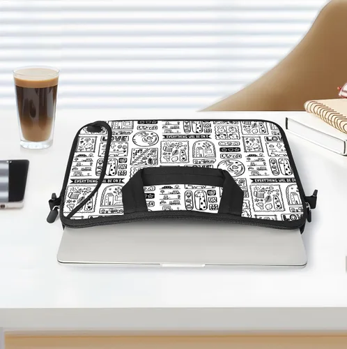 Vista 3 de RICHEN - Bolso bandolera para portátil de 17 pulgadas con asa, compatible con portátiles de 15.6/16/17/17.3/17.4 pulgadas