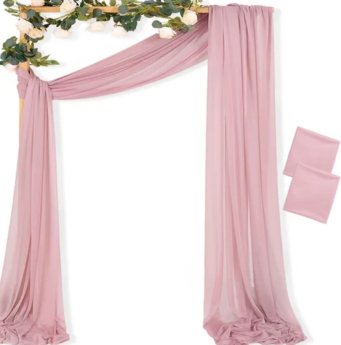Vista 38 de MLMC 1 panel de tela para arco de boda azul bebé, 29 x 20 pies, cortinas de gasa extralargas transparentes de 6.6 yardas, paneles de cortinas
