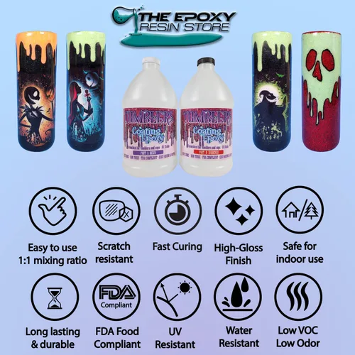 Vista 2 de The Epoxt Resin Store - Resina epoxi con revestimiento de tumbler, brillo superbrillante, curado rápido, autonivelante, bajo olor, fácil de mezclar