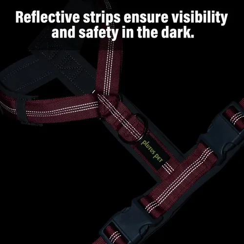 Vista 38 de Arnés para perro Plutus Pet sin tirón, arnés ajustable de nylon con acolchado suave, arnés para perro reflectante y resistente para perros pequeños