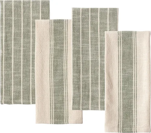 Vista 11 de KAF Home - Toalla de cocina natural rústica de estilo granja 100% algodón, 18 x 28 pulgadas Suave y absorbente (negro, juego de 4)