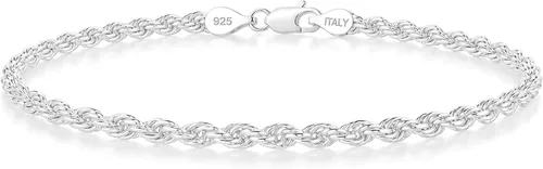 Vista 8 de nometo 925 Sterling Silver Rope Chain Bracelet Box Chain Bracelet Cuerda de plata 0.079 in