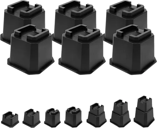 Vista 11 de Elevadores de Cama Shouwuhho de 2 Pulgadas, Elevadores de Muebles con Alturas de 2 3 4 5 6 7 8 Pulgadas de Alta Resistencia, Elevadores de Cama