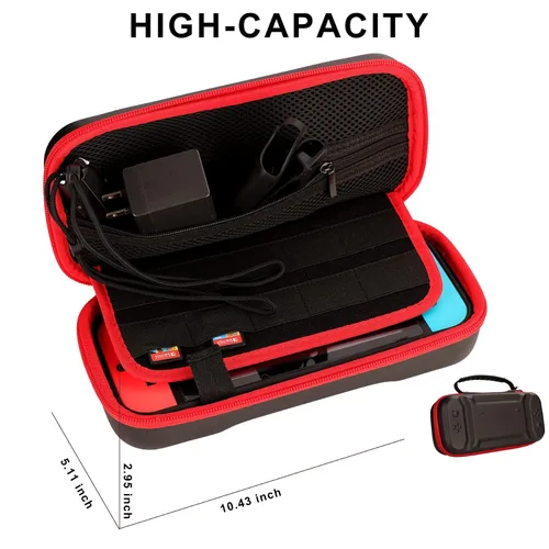 Vista 3 de Switch Accessories Bundle for Nintendo Switch Carrying Case, Screen Protector, Joycon Grips, Steering Wheels, Charging Dock, Playstand, Comfort