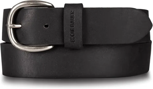 Vista 27 de Eddie Bauer Cinturones de cuero casuales para mujer con hebilla de metal duradera Barra central - Negro