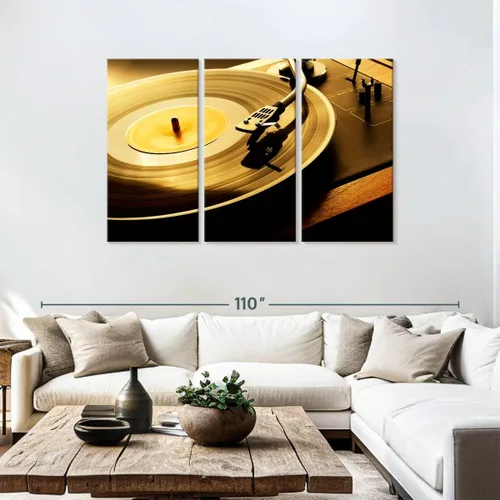 Vista 98 de Elephant Stock BW - Reproductor de discos de vinilo para pared, lienzo horizontal, decoración de pared de sala de estar de 3 piezas, impresión