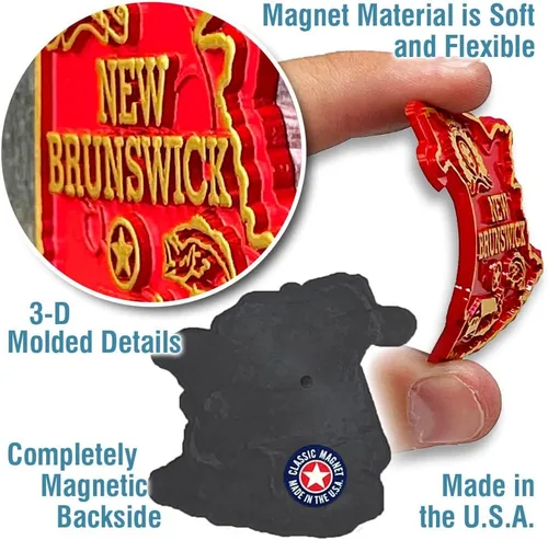 Vista 3 de Imán de la provincia de New Brunswick de Classic Magnets, recuerdos coleccionables de goma 3D estilo vintage y regalos fabricados en los Estados