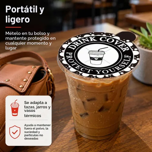 Vista 3 de 50 calcomanías antipicas para bebidas para protección contra el alcohol