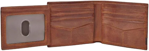 Vista 7 de Fossil Billetera plegable de cuero Quinn para hombre