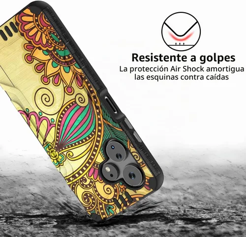 Vista 3 de TJS Funda para Celero3 Celero 5G + Plus 2024 (3ª versión) (flor antigua)