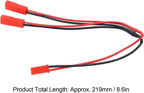 Vista 5 de Dilwe Cable de conector de enchufe RC JST, portátil JST macho hembra Y Cable 1 hembra a 2 macho adaptador paralelo cable cable para RC coche avión