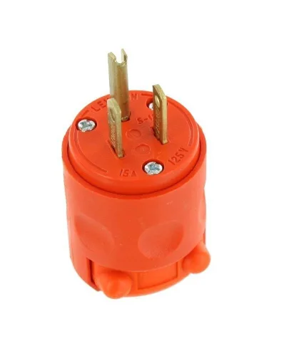 Vista 4 de Leviton 515PV-OR 15 A, 125 V, enchufe con toma a tierra, naranja