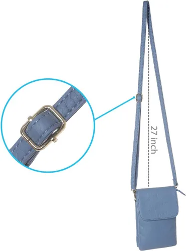 Vista 4 de MINICAT - Bolso cruzado para mujer, pequeño, bolsillos espaciosos, para celular, bolsa de mano para mujer