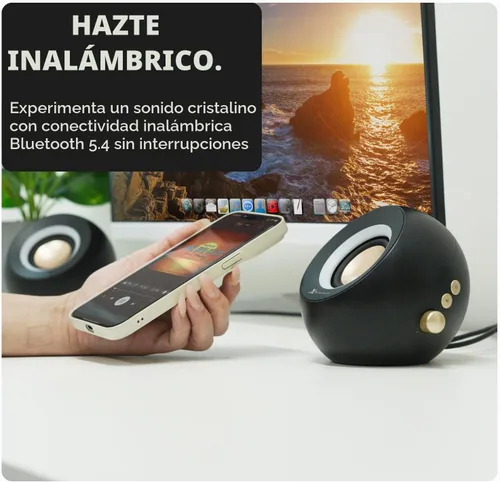 Vista 4 de Altavoces de computadora X9 Performance para PC de escritorio - Bluetooth, Aux y USB con iluminación RGB para escritorio, portátiles, tableta