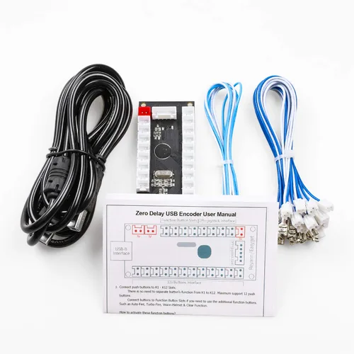 Vista 8 de Z ZOTHINGTON Zero Delay USB Encoder PC to HAPP JoystickHAPP Arcade Button for PC, MAME, Raspberry Pi, Arcade1Up - Three 5V Power Output for led
