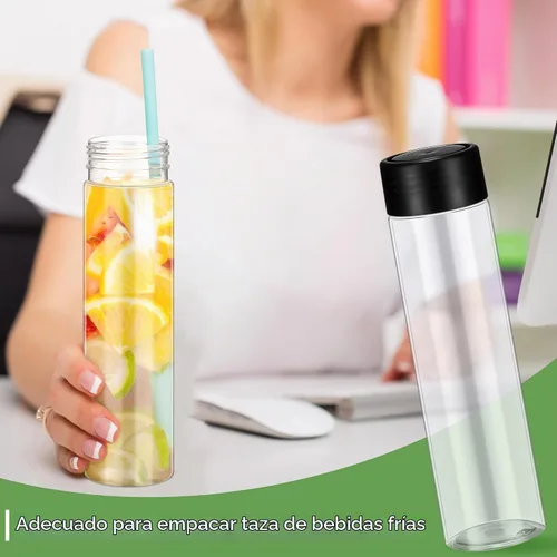 Vista 4 de Lallisa - 24 botellas sensoriales vacías de 13.5 onzas con tapas, botella de plástico transparente