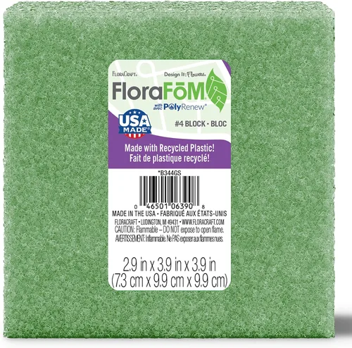 Vista 8 de FloraCraft Bloque FloraFōM de 1.9 pulgadas x 1.9 pulgadas x 4.9 pulgadas, color verde