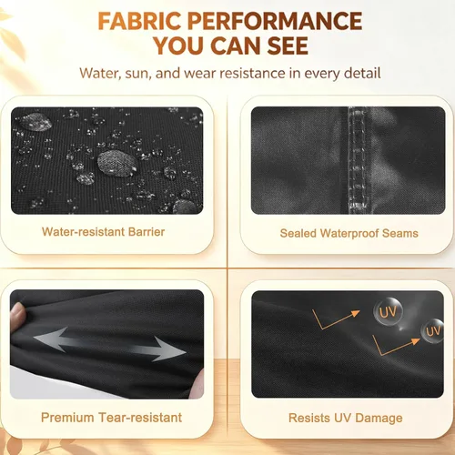 Vista 2 de NettyPro Fundas apilables para sillas de patio, impermeables, para muebles de patio al aire libre, se adapta a sillas apilables de 4 a 6 sillas