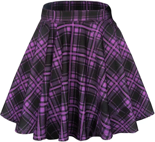 Vista 9 de Urban CoCo Falda básica versátil elástica de estilo patinadora, de corte acampanado, para mujer #13