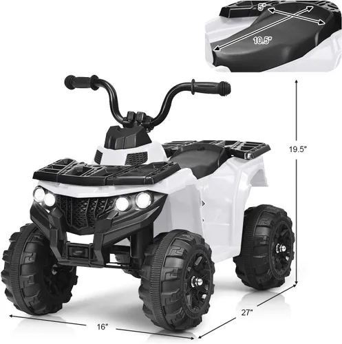 Vista 7 de OLAKIDS Vehículo eléctrico de 4 ruedas para niños pequeños, auto de juguete motorizado a batería para niños y niñas con luces, MP3, USB
