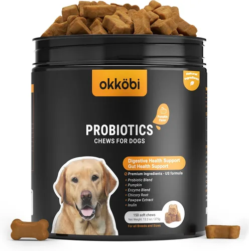 Vista 12 de Probióticos masticables para perros, 60 piezas, apoyo para la salud digestiva e intestinal, masticables probióticos para perros con enzimas e