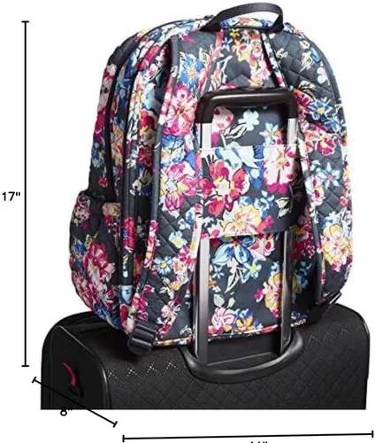 Vista 10 de Vera Bradley - Mochila Campus de algodón para mujer, ramilletes bonitos