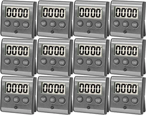 Vista 10 de Elegante temporizador digital de cocina – Modelo de acero inoxidable eT-23, parte trasera magnética súper fuerte, alarma fuerte, pantalla grande